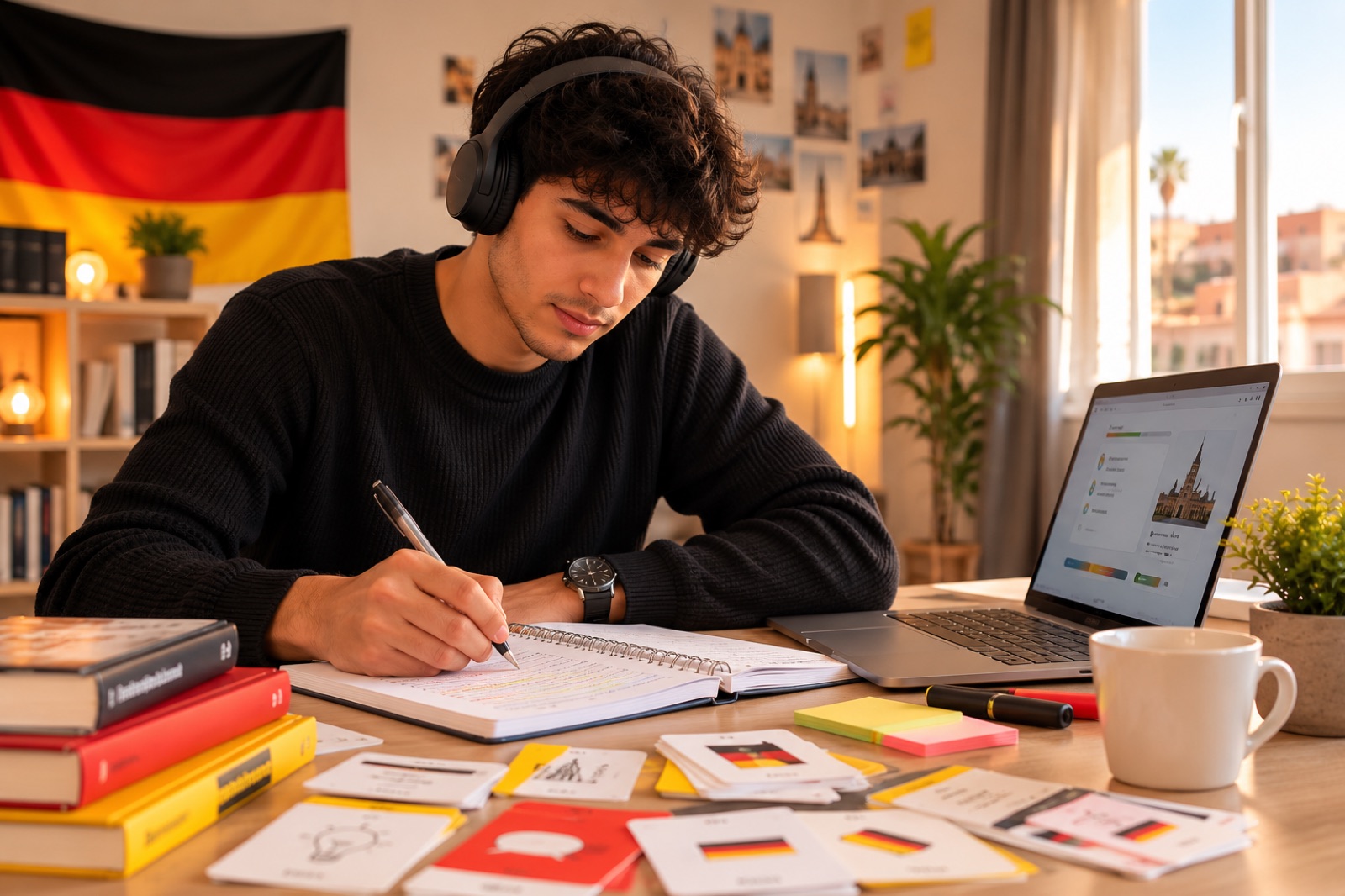 Candidat marocain préparant son certificat d'allemand pour l'Ausbildung